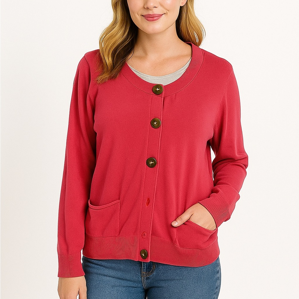 J.Jill 3 button light weight cardigan- size m
